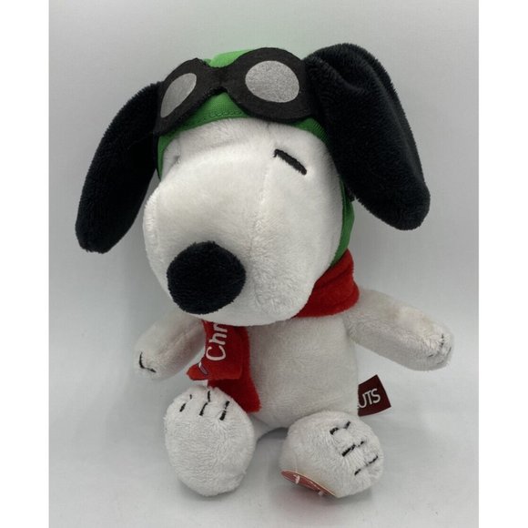 Peanuts Other - Peanuts Aviator 9" Snoopy Merry Christmas Musical Plush Plays Linus & Lucy 2015